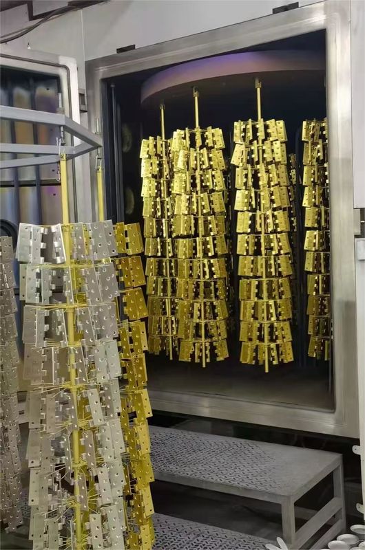 จานตกแต่งพื้นกระเบื้องสีทองสีทอง PVD เครื่องเคลือบสูญญากาศ / เครื่องเคลือบเซรามิก